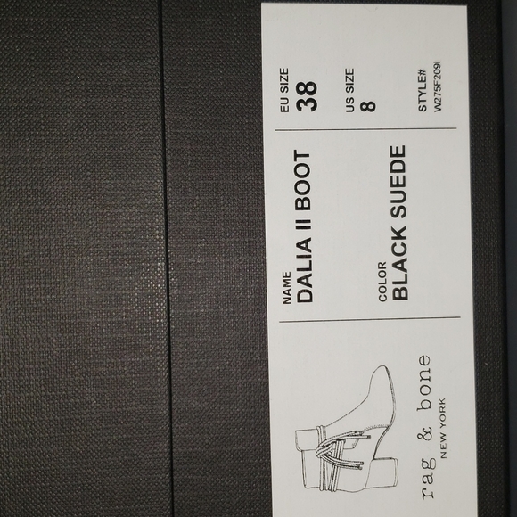 Rag & Bone Dalia ll Black Suede Boot 8 nwt - Picture 4 of 4